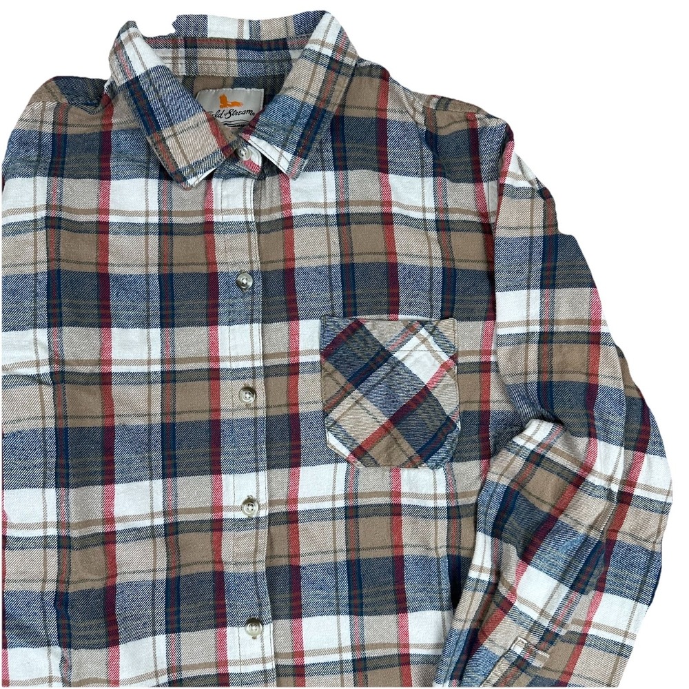 Field &  Stream Women's Flannel Shirt Fishing,Hiking Long Sleeve Plaid Women's L